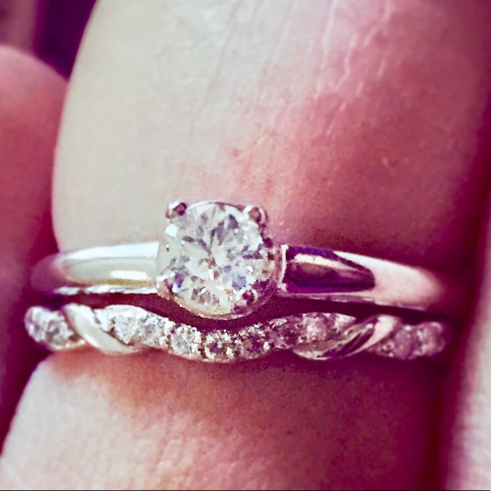 Vera Wang 1/3ct Diamond Solitaire and Diamond Band